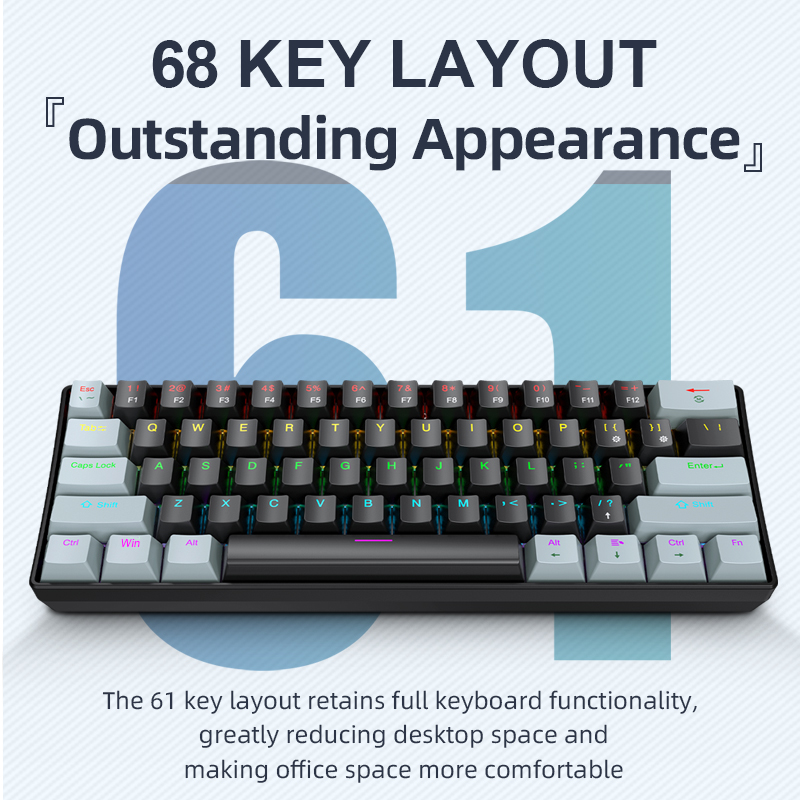 Keyboard Gaming Mac - APAYADO K61 Mini teclado mecânico, com