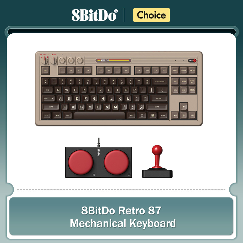 Gaming Keyboard Ergo - Teclado mecânico retrô 8BitDo, teclado para