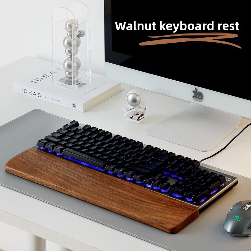 Gaming Keyboard Ergo - Teclado de madeira maciça descanso de