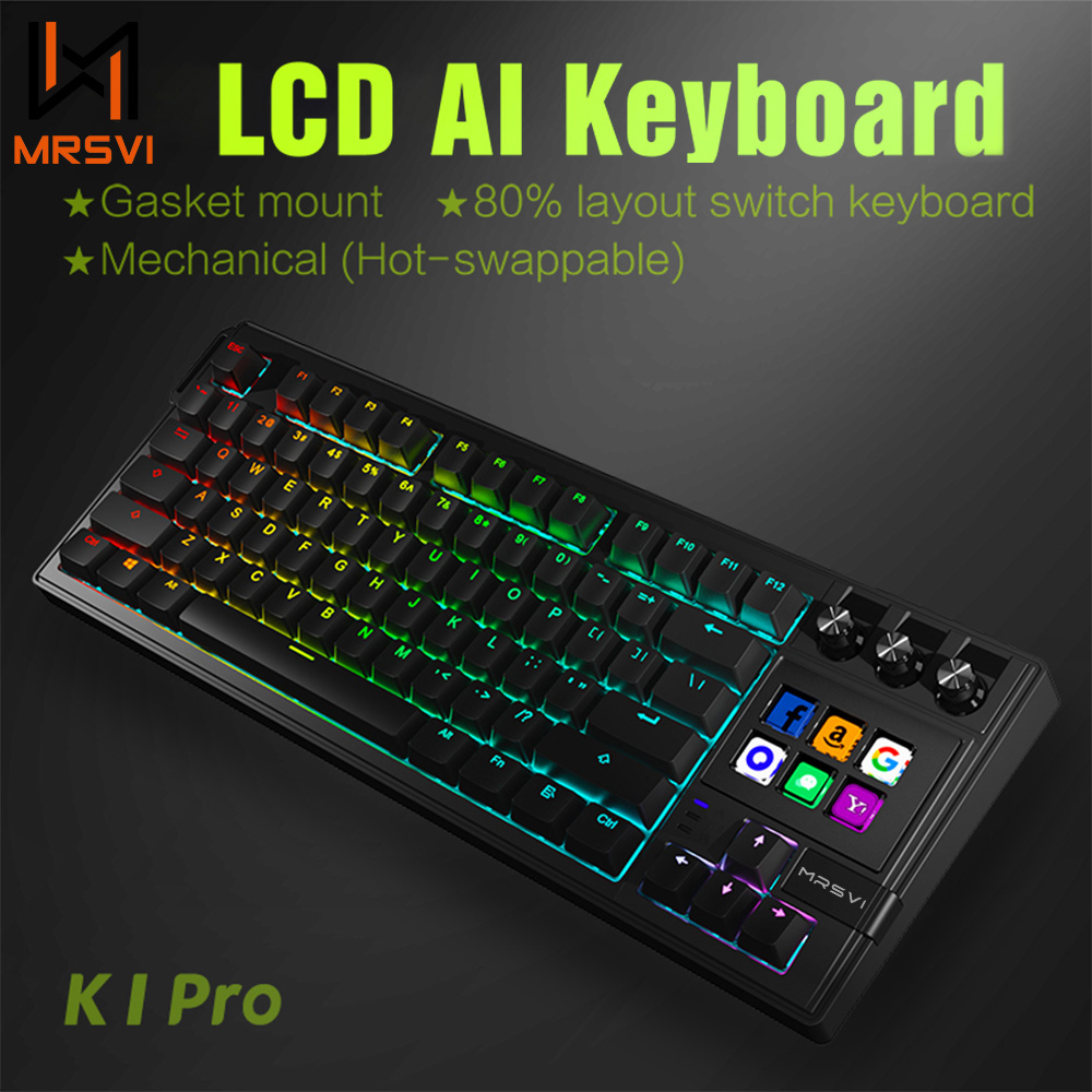 Keyboard Gaming Mac - Mrsvi k1 pro visual lcd ai