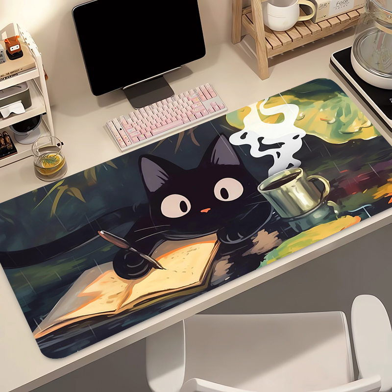 Gaming Keyboard Tactile - Kawaii gato preto silicone macio gaming