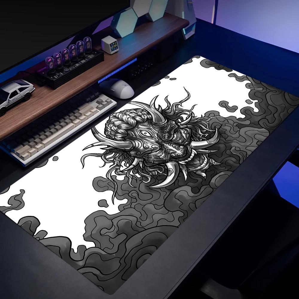 Gaming Keyboard Mouse Set - Mouse Pad Oni Hannya Grande para