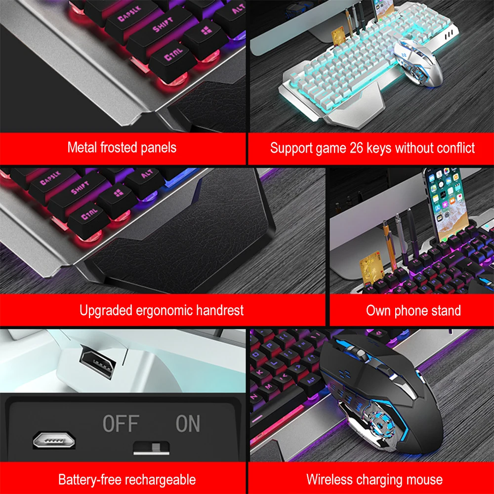 K680 Teclado e Mouse Sem Fio R - Gaming Keyboard Mouse And Headset Combo avaliação e preço