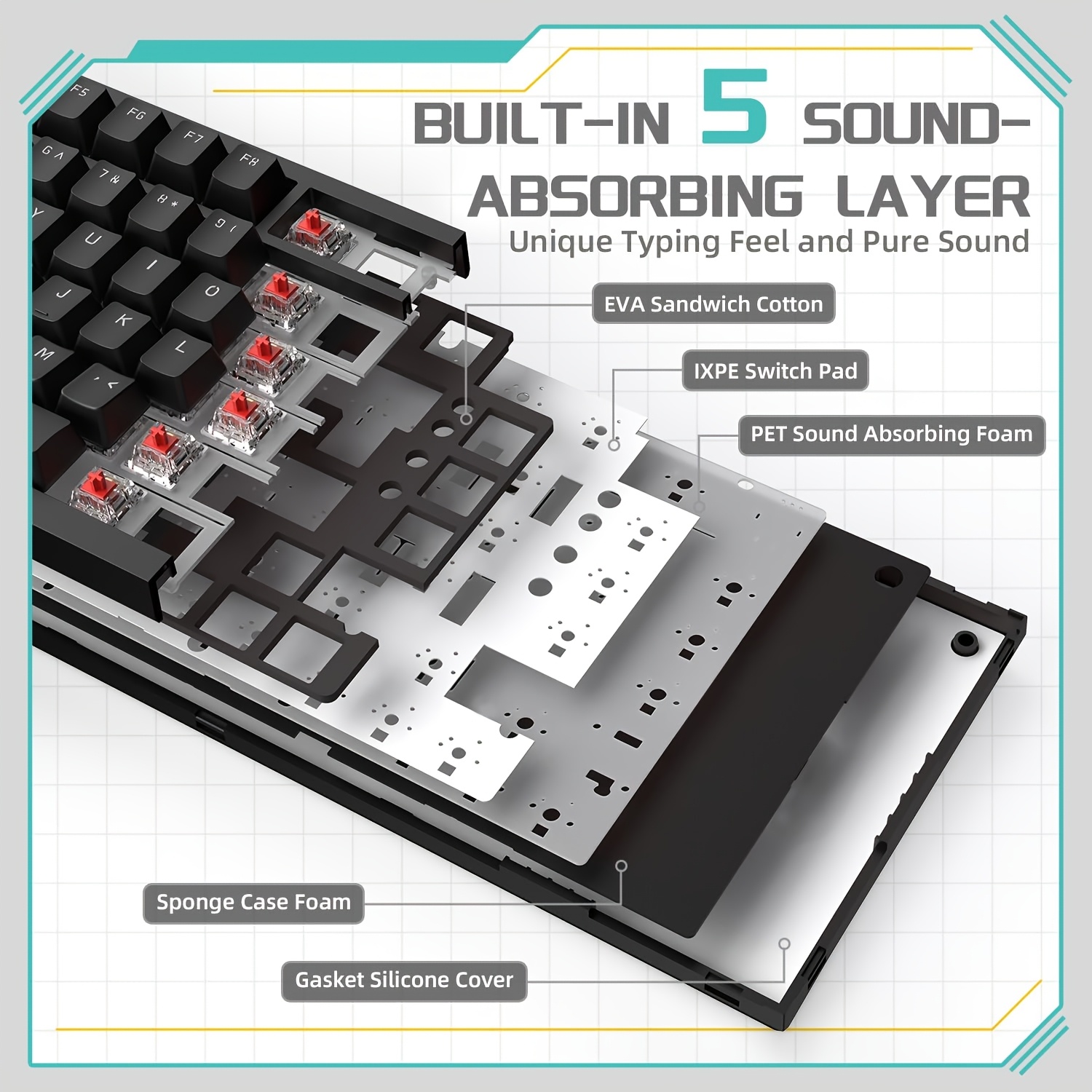 AJAZZ AK820 com fio com botões - Gaming Keyboard Thocky avaliação e preço