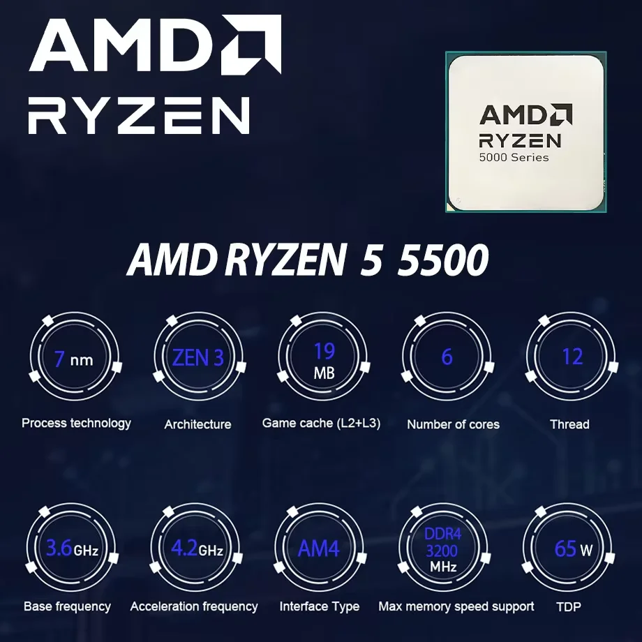 Processador AMD Ryzen 5 5500 C - Amd Cpu Ryzen 5 avaliação e preço