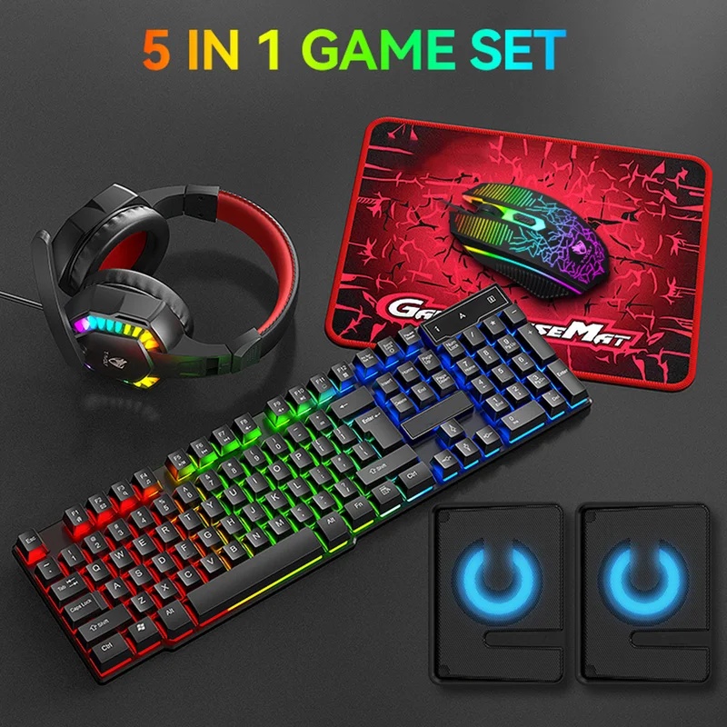 Conjunto de jogos 5 em 1: tecl - Gaming Keyboard Mouse Set avaliação e preço