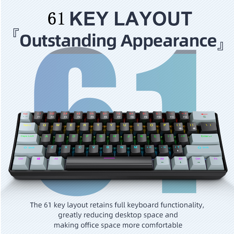 Teclado Mecânico Gamer K61 com - Gaming Keyboard Thocky avaliação e preço