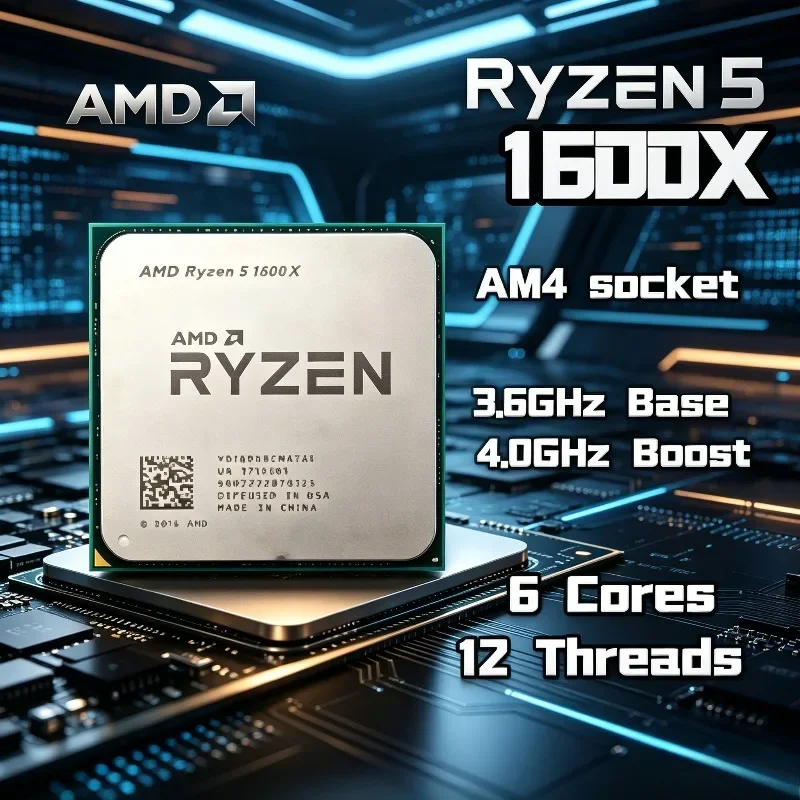 AMD Ryzen 5 1600X Original e N - Amd Cpu Ryzen 5 avaliação e preço